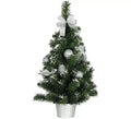 Árbol de Navidad Decorado Plata Nevado de 60 cm con Maceta