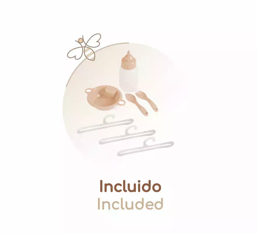 Armario Cambiador Plegable con Accesorios para Muñecas de hasta 42 cm