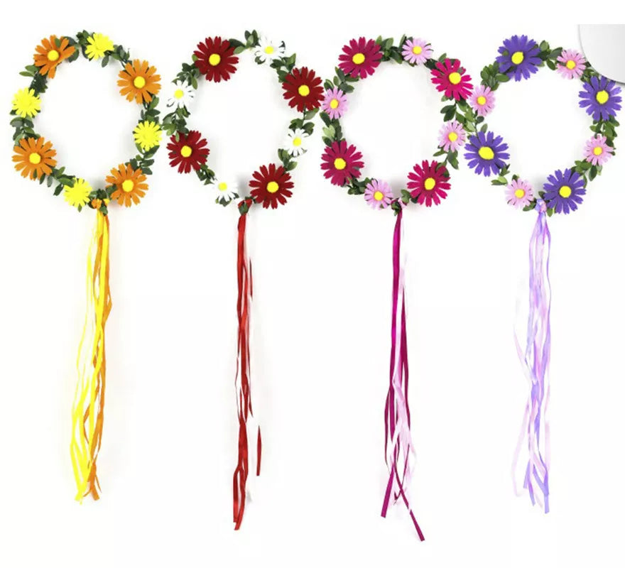 Translation missing: es.Aro de Flores con cinta en colores surtidos