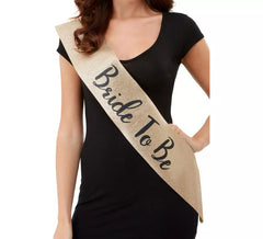 Bride To Be Gold & Black Deluxe Glitter Sash
