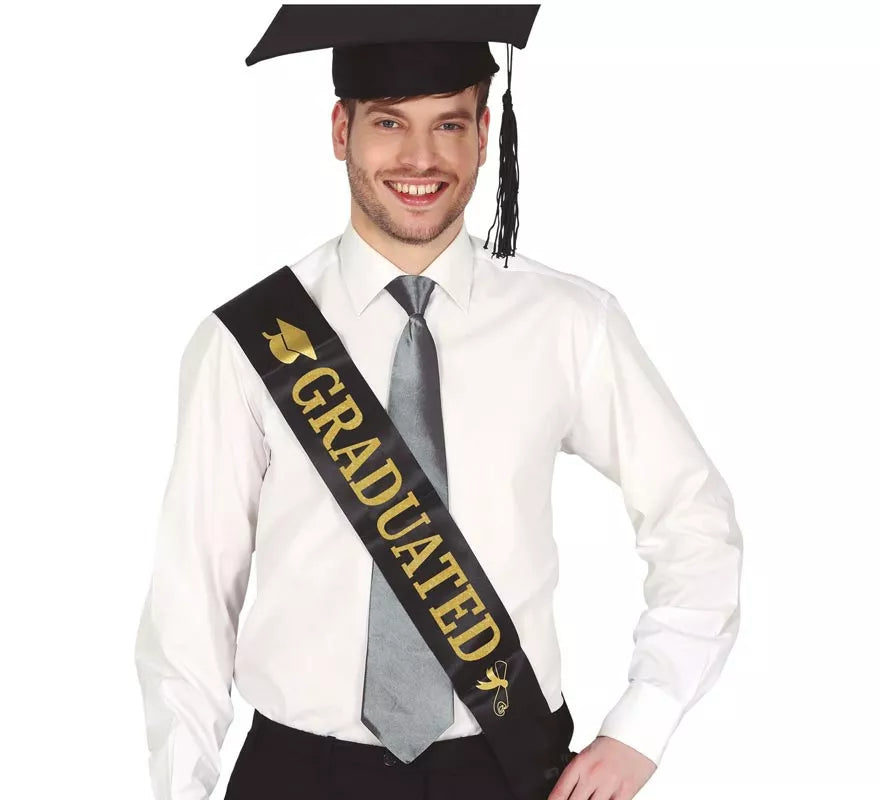 Translation missing: es.Banda de Graduado Negra con Dorado