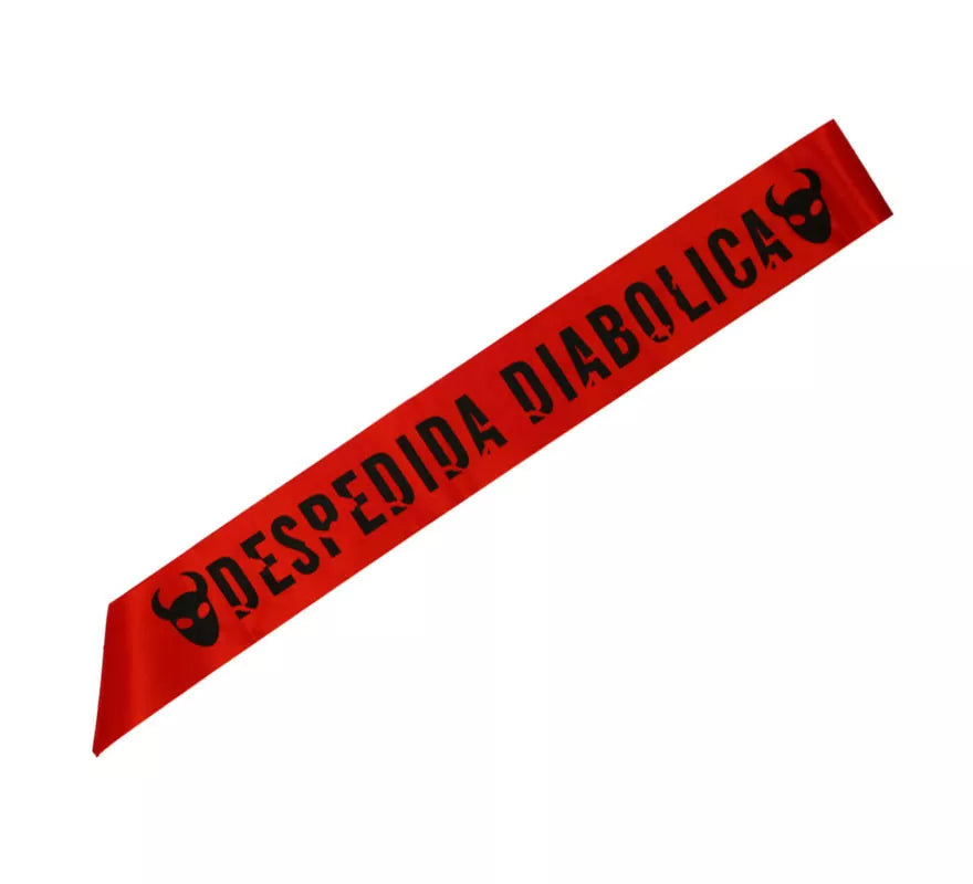Translation missing: es.Banda Despedida Diabólica roja de 80 cm