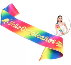 Fascia Buon Compleanno Arcobaleno 160x9,5 cm