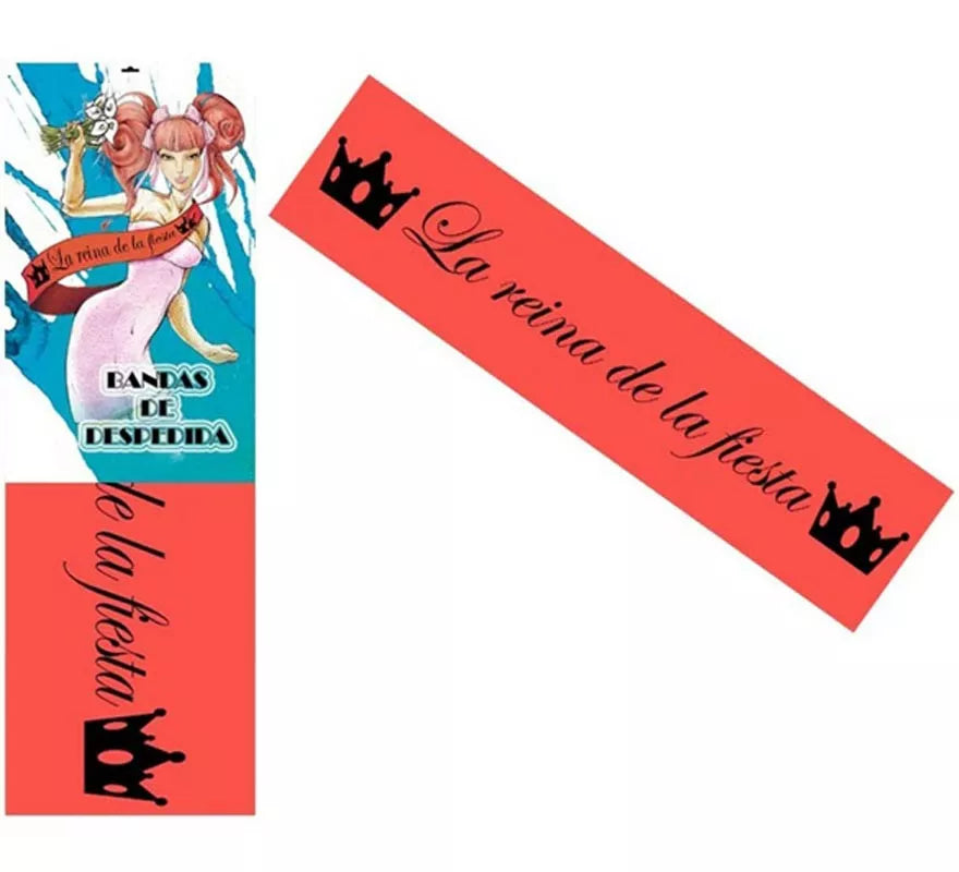 Translation missing: es.Banda La Reina de La Fiesta rosa de 80 cm