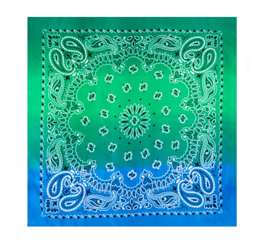 Translation missing: es.Bandana o Pañuelo Paisley Degradado azul de 54x54 cm