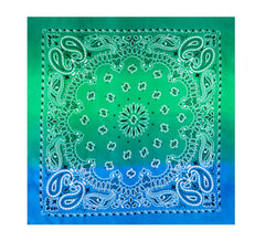 Bandana o Pañuelo Paisley Degradado azul de 54x54 cm