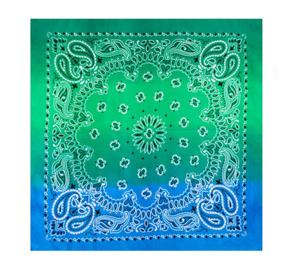 Bandana o Pañuelo Paisley Degradado azul de 54x54 cm