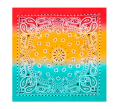 Bandana o Pañuelo Paisley Degradado rojo de 54x54 cm