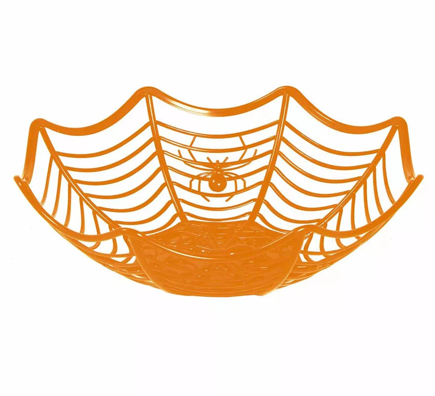 Bandeja Naranja Telaraña de Plástico de 28X8 cm