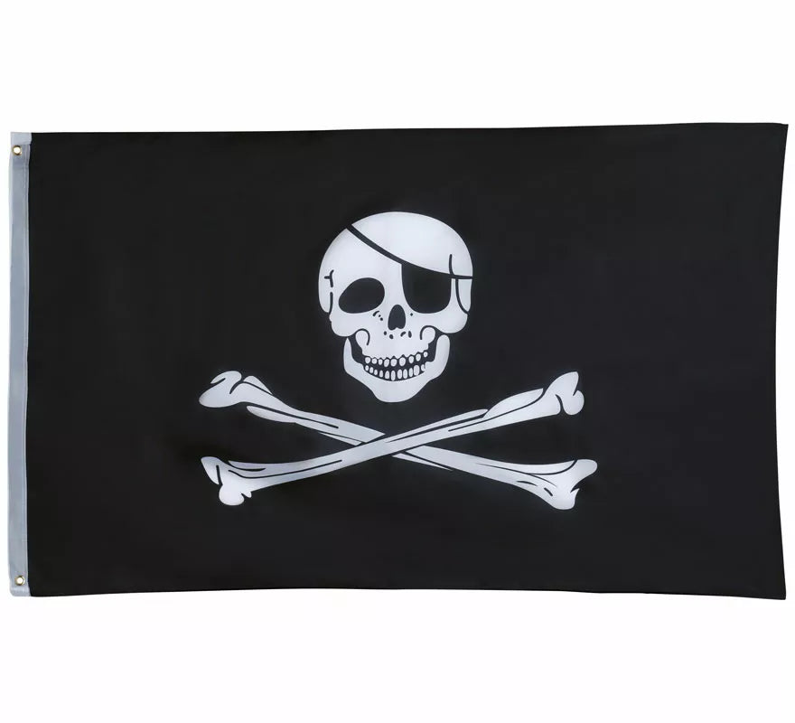 Translation missing: it.Bandera Calavera Pirata negra de 90x150 cm