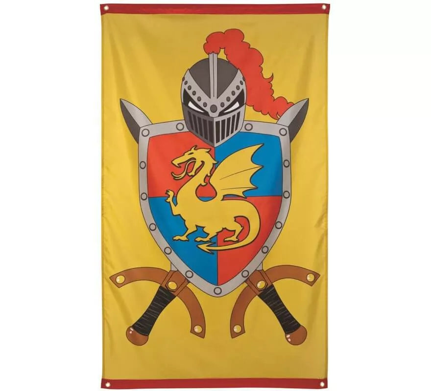 Translation missing: es.Bandera Medieval Amarilla con Escudo de 150 x 90 cm
