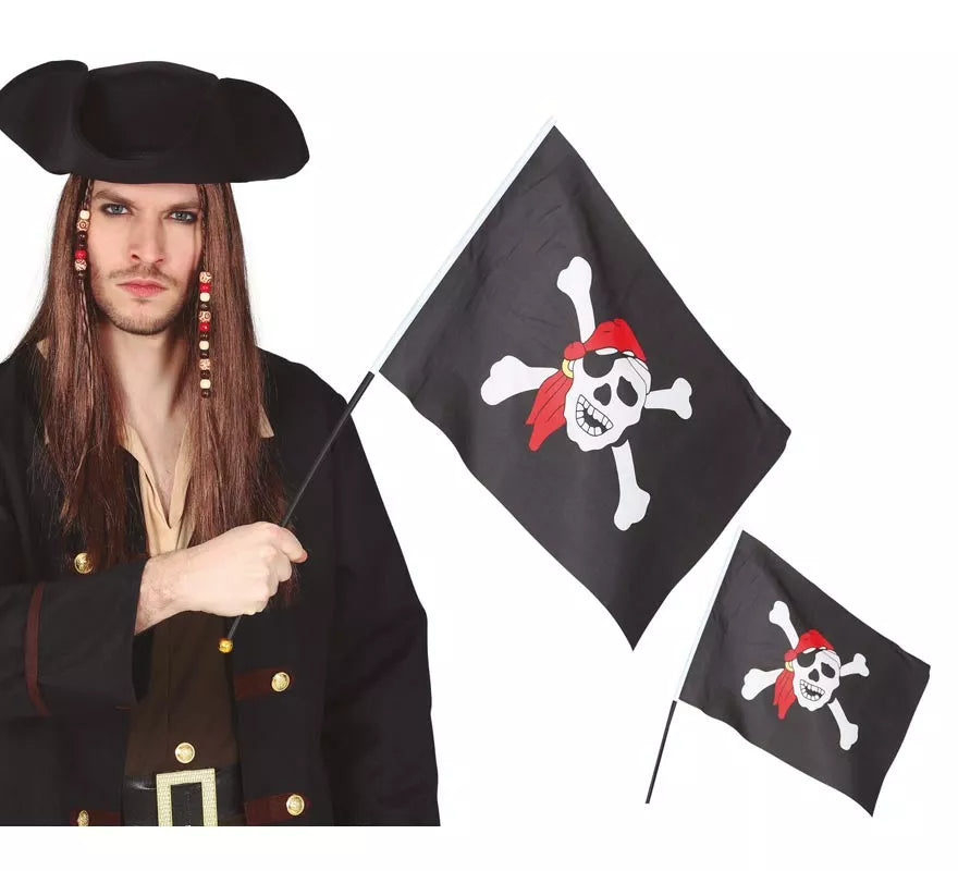 Translation missing: it.Bandera Pirata con Palo de 42X30 cm