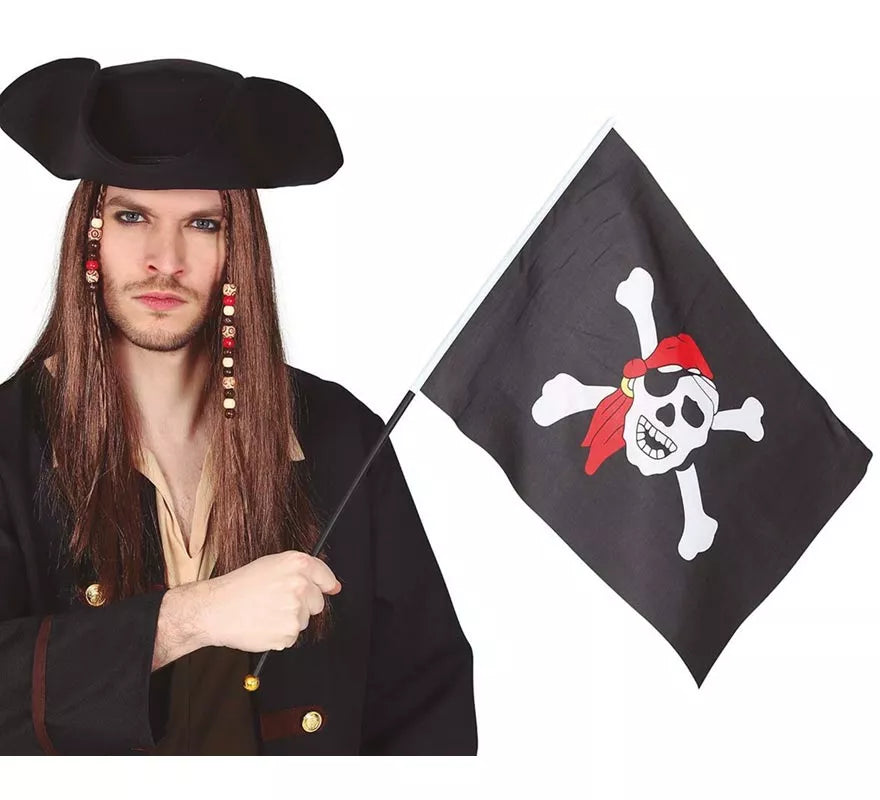 Translation missing: it.Bandera Pirata con Palo de 42X30 cm