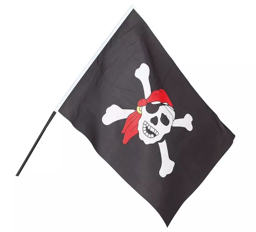 Translation missing: it.Bandera Pirata con Palo de 42X30 cm