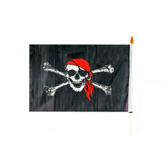 Bandiera pirata nera con teschio, 60 cm