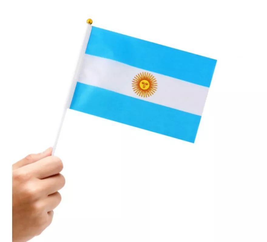 Translation missing: it.Banderín de Argentina con Mango de 14x21 cm
