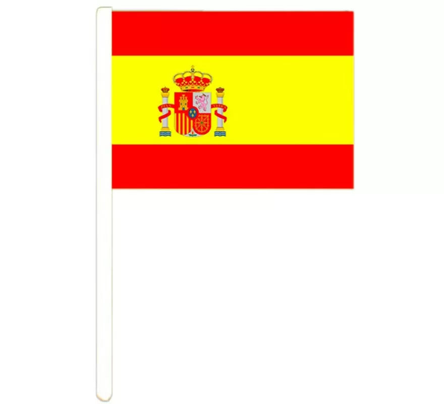 Translation missing: es.Banderín de España con mango de 30x45 cm