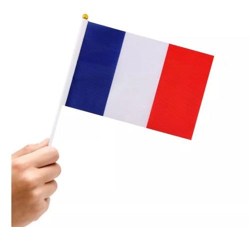 Banderín de Francia con Mango de 14x21 cm