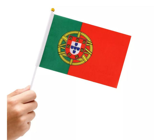 Banderín de Portugal con Mango de 20x30 cm