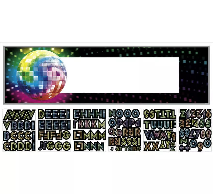 Translation missing: it.Banderín Gigante de Disco con 120 letras y números adhesivos