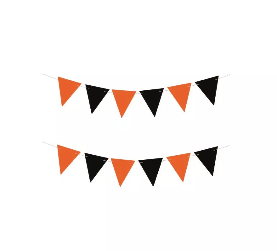 Translation missing: it.Banderines Halloween negro y naranja de 3 m