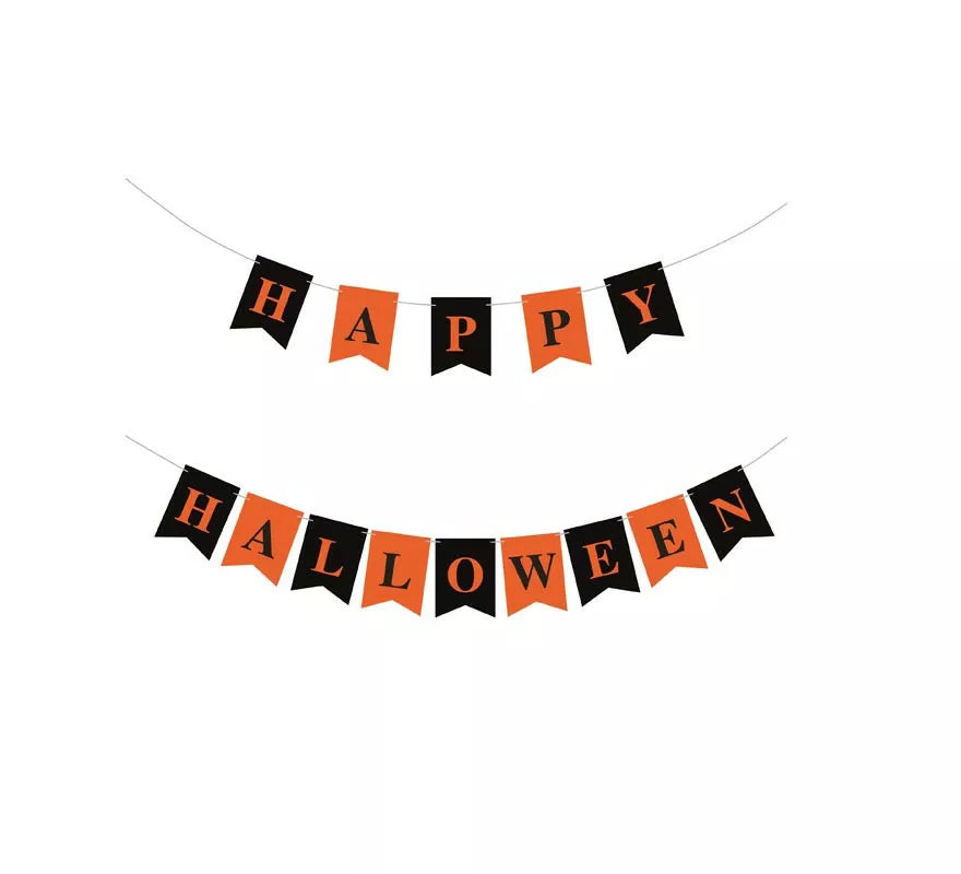 Translation missing: it.Banner de Happy Halloween negro y naranja de 3 m