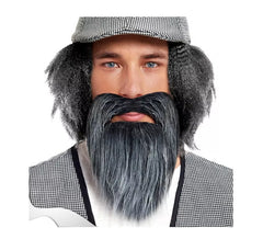 Barba desordenada gris y negro