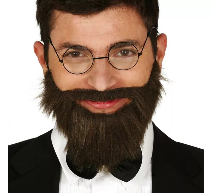 Translation missing: es.Barba y Bigote Castaña con Goma Elástica