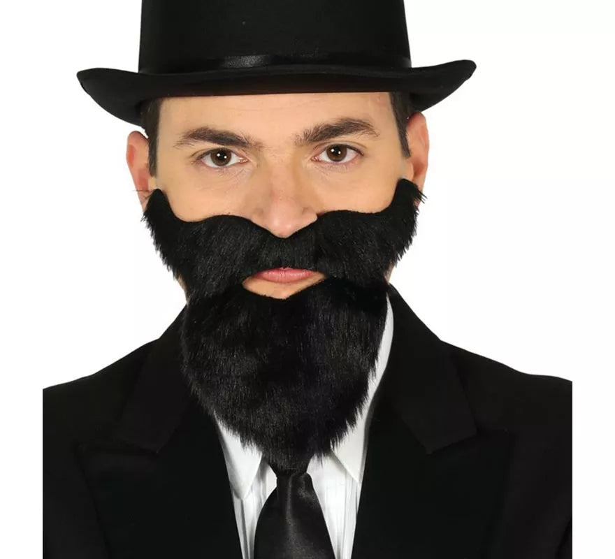 Translation missing: es.Barba y Bigote Negro con Adhesivo