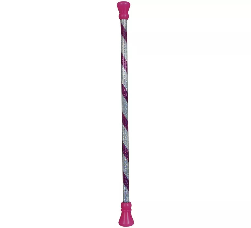 Translation missing: it.Bastón Majorette rosa y blanco de 54 cm