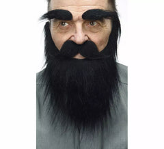 Baffi con barba e sopracciglia nere