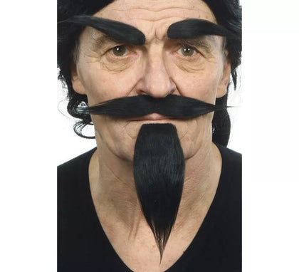 Bigote con Perilla y Cejas negro