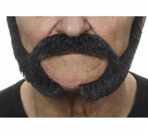 Bigote con Perilla y Patillas negro con canas