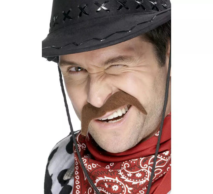Translation missing: it.Bigote Cowboy color Castaño para hombre