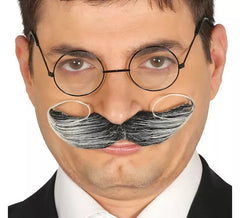 Bigote Ingles Canoso con Adhesivo