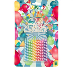 Bolla di 12 candele buon compleanno multicolore