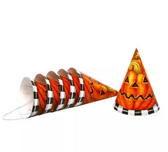 6 cappelli di zucca di cartone blister per Halloween