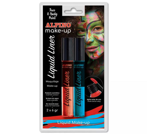 Blíster de Maquillaje Líquido Liner Azul y Rojo (2 unidades de 6 grs)