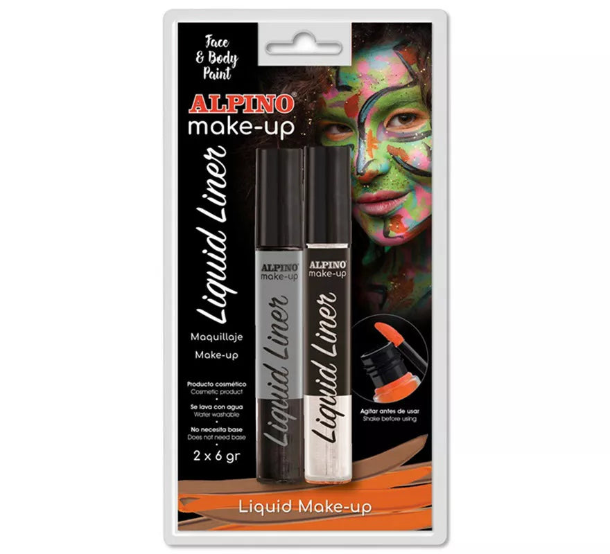Translation missing: it.Blíster de Maquillaje Líquido Liner Blanco y Negro (2 unidades de 6 grs)