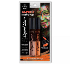 Blister di eyeliner per trucco liquido arancione e marrone (2 unità da 6 g)