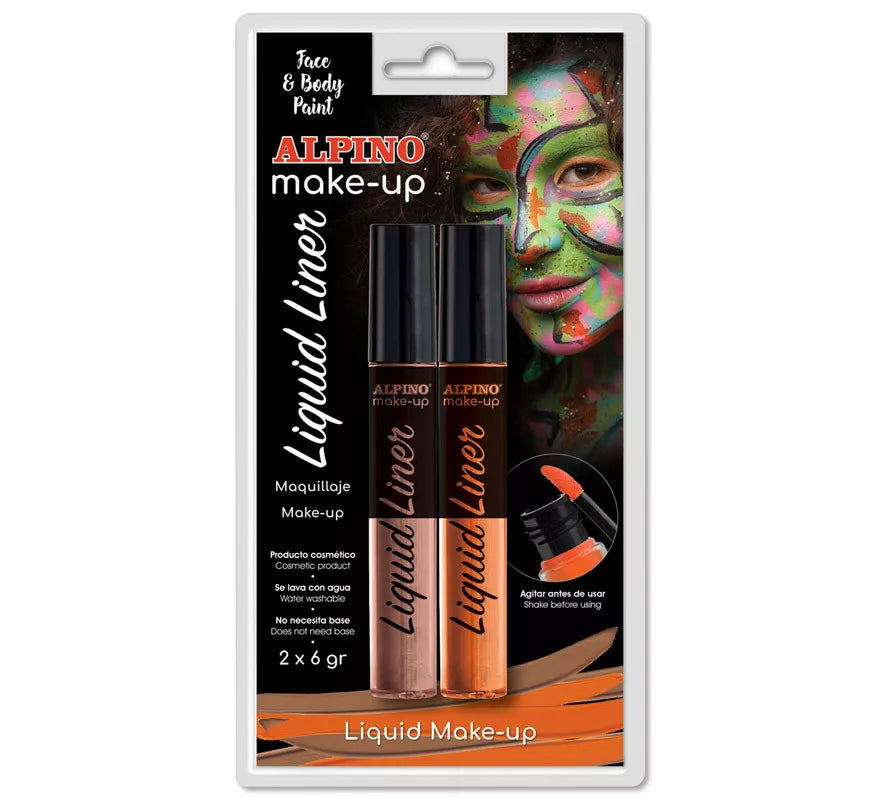 Translation missing: it.Blíster de Maquillaje Líquido Liner Naranja y Marrón (2 unidades de 6 grs)