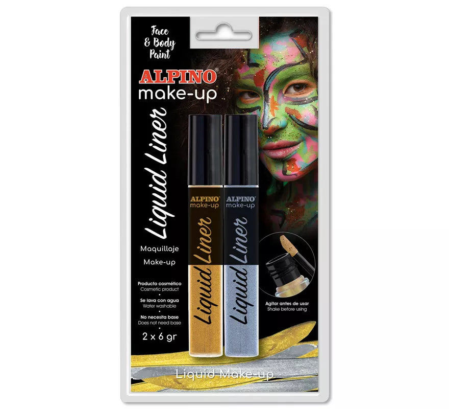 Translation missing: it.Blíster de Maquillaje Líquido Liner Oro y Plata (2 unidades de 6 grs)