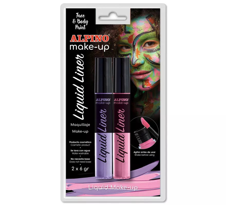 Translation missing: it.Blíster de Maquillaje Líquido Liner Rosa y Lila (2 unidades de 6 grs)