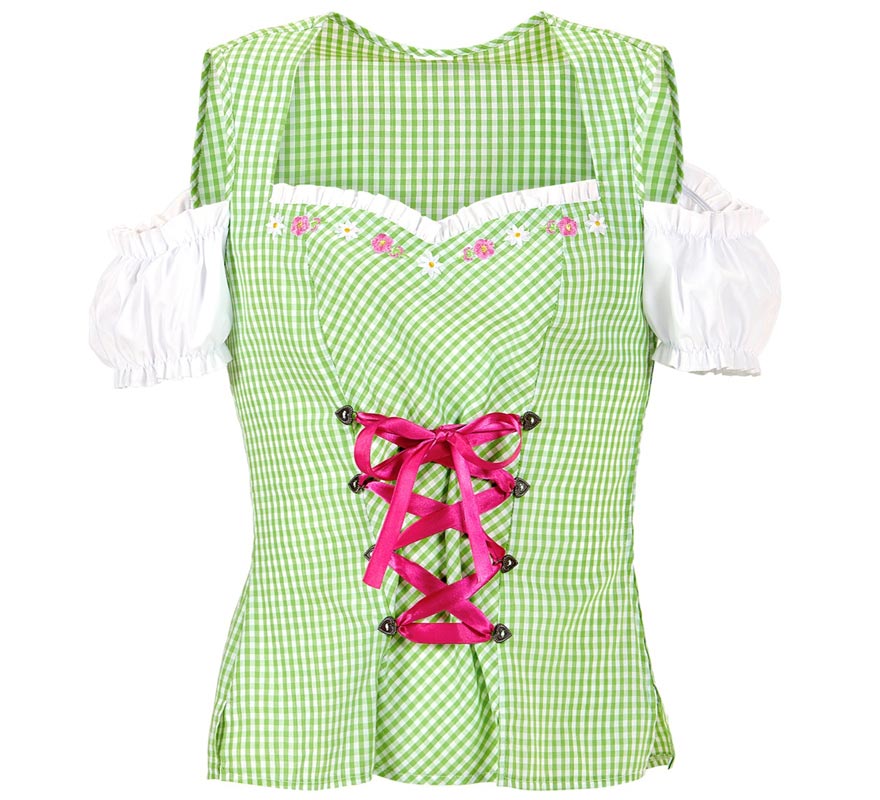 Translation missing: es.Blusa de Bávara verde y rosa para mujer