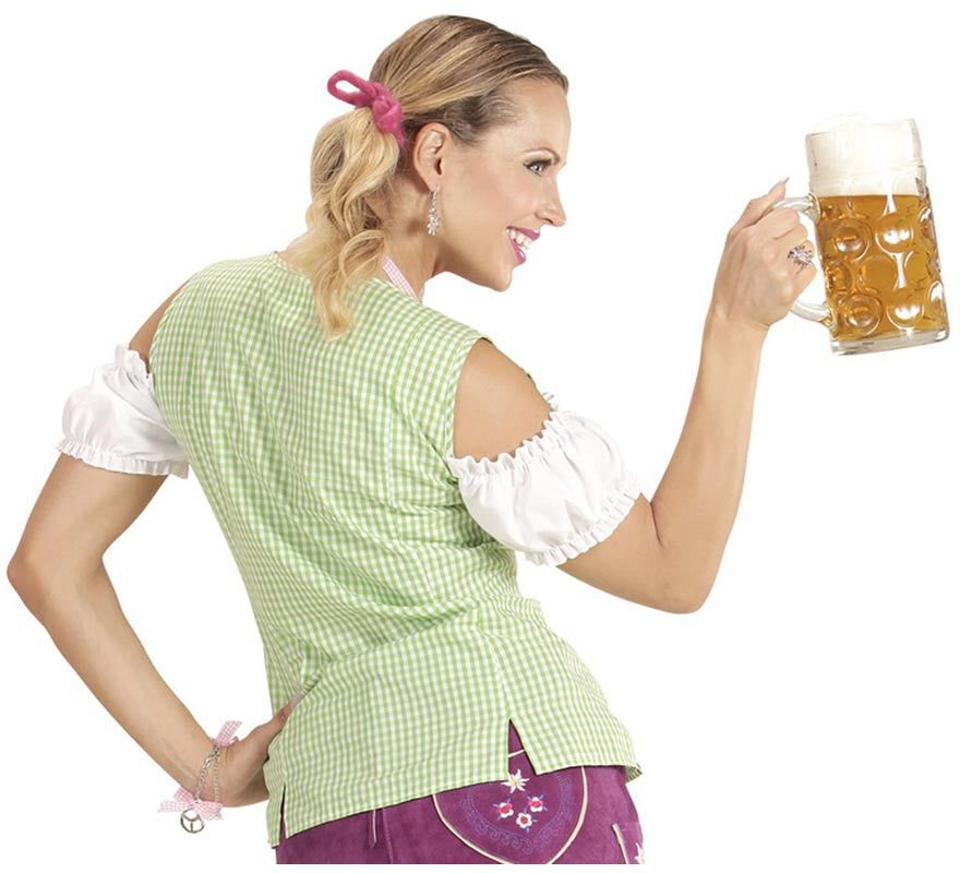 Translation missing: es.Blusa de Bávara verde y rosa para mujer