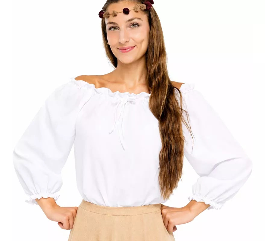 Translation missing: it.Blusa Medieval blanca para mujer