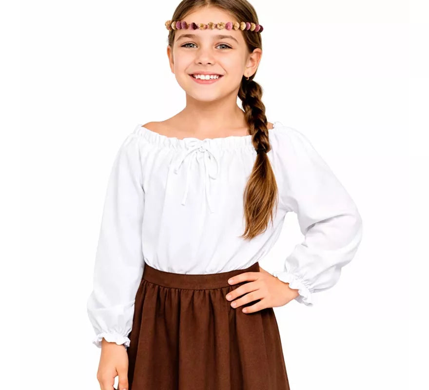 Translation missing: it.Blusa Medieval blanca para niña