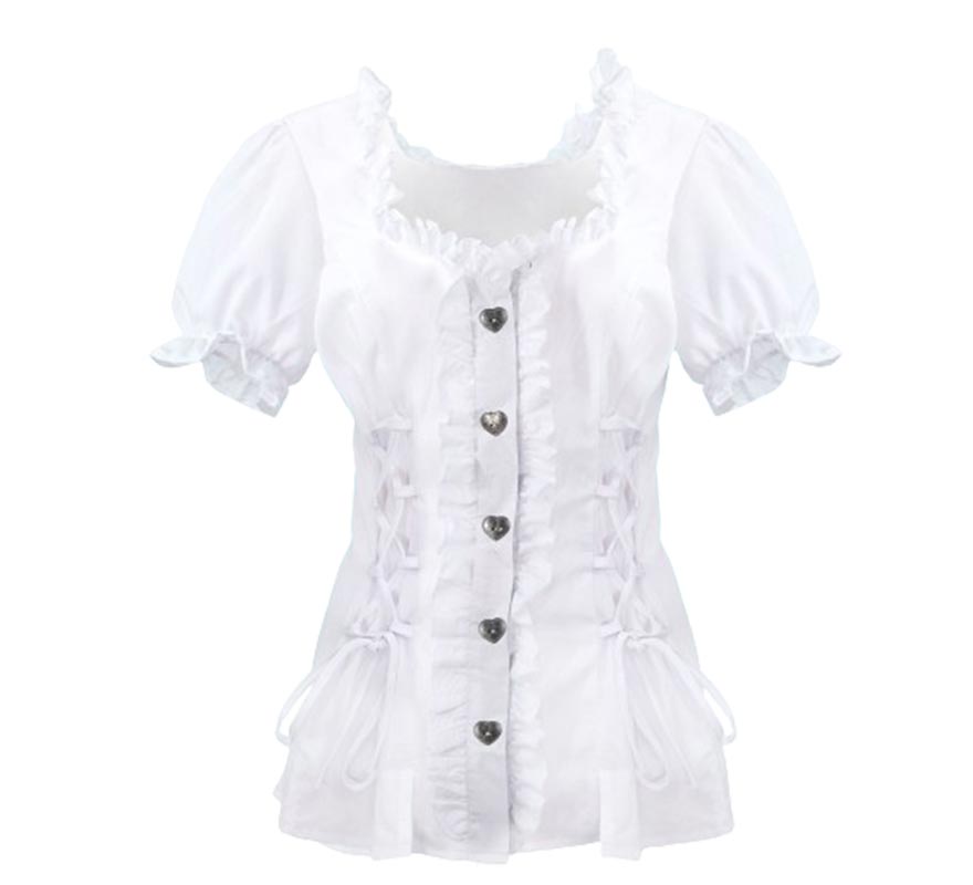 Blusa Vaquera o Bávara blanca para mujer