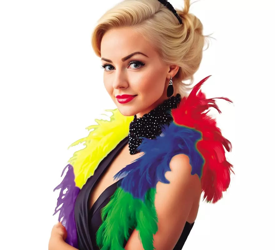 Translation missing: it.Boa de 40 gr de plumas Multicolor de 180 cm