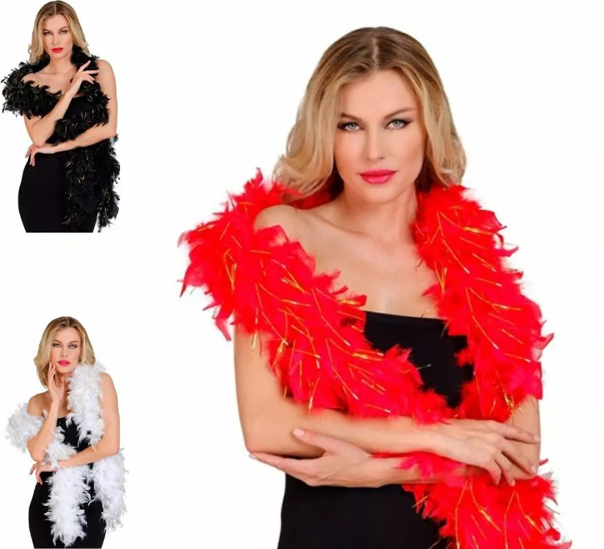 Translation missing: it.Boa de Plumas con espuma dorada de 1,80 m y 50 g en varios colores